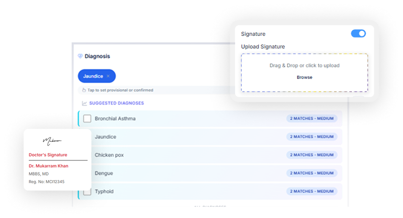 Signature & Diagnoses UI